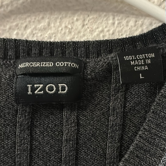 Izod mercerized cotton diamond print sweater vest size large - Picture 3 of 4